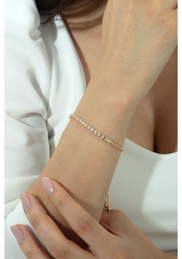 Altın Kaplama Suyolu Ayarlanabilir Çelik Bileklik Gold