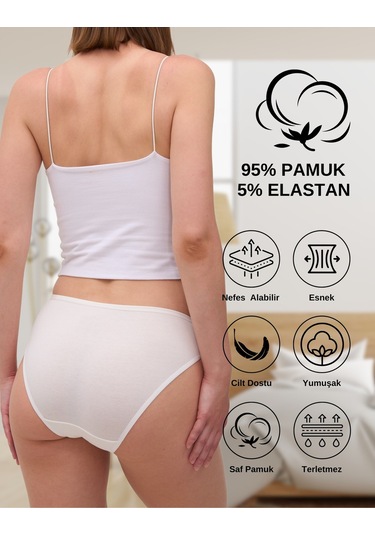 Alya Underwear Kadın Pamuklu Hipster - Slip Külot 5 Farklı Renk 1 Pakette Multicolor -p12