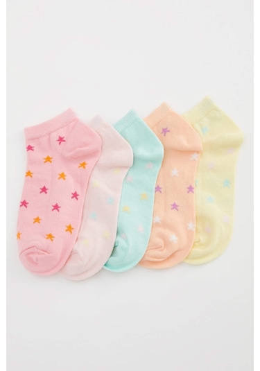 DeFacto Kız Çocuk 5'li Pamuklu Patik Çorap T7636A6NSKR1