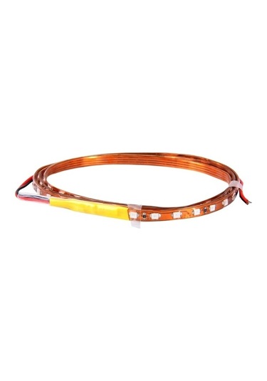 Wondernest Pcs Akış Stili 45 Led 3528 Smd Su Geçirmez Esnek Araba Şerit Işığı, 12v, 90cm Sarı, Araba Dekor Sarı Işık