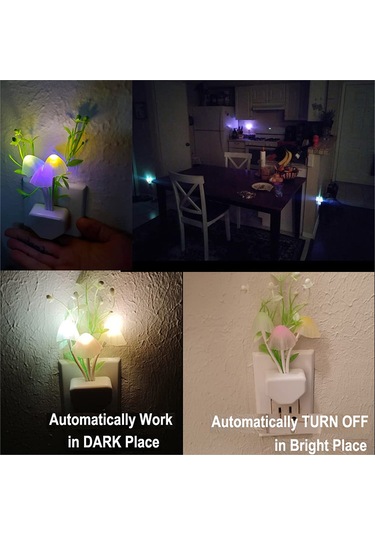 Ruicoo Renk Değiştiren Led Gece Lambası - Otomatik Açma/kapama, 0.6w Enerji Tasarruflu Dekoratif Işık Çok Renkli