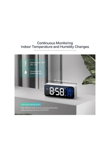 Dijital Çalar Saat Masa Sıcaklık Nemli Elektronik Saat Hafta İçi