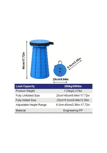 Ultimate Teleskopik Katlanır Sandalye - Ayarlanabilir, Dayanıklı Ve Taşınabilir Purple Büyük Britanya Mor