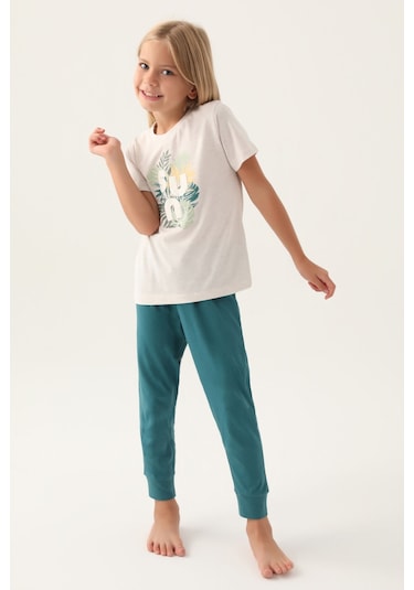 Arnetta Sun Bej Kız Çocuk Pijama Takımı 5274-42695 Krem Melanj