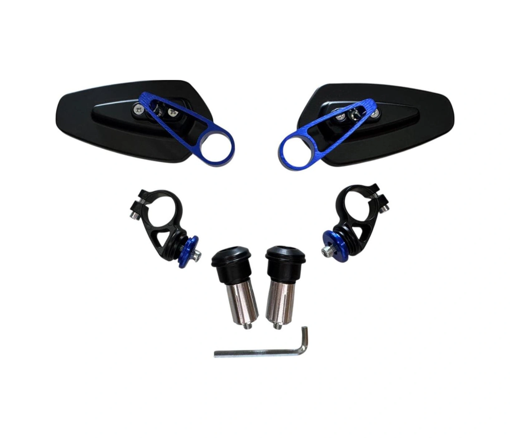 Motosiklet Gidon Ayna Takım Oval Mavi