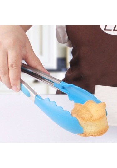 Youtek 20 Cm Islak Ve Sıcak Yemekleri Tutmak İçin Paslanmaz Çelik + Silikon Uçlu Mutfak Kelepçesi Rastgele Renk: Kırmızı, Turuncu, Yeşil, Mavi, Mor Çok Renkli