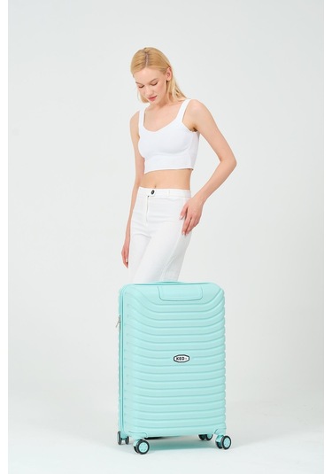 Keo-plus Turkuaz Orta Boy Silikon Kırılmaz Pp Valiz Turkuaz