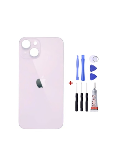 Apple Uyumlu iPhone 13 Pembe Arka Cam Kapak Arka Pil Kapağı