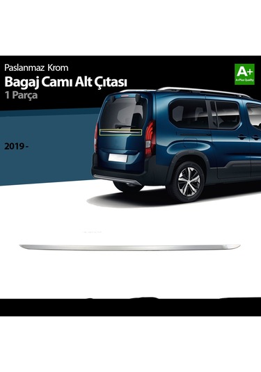 Combo E Bagaj Camı Alt Cıtası Krom 2019 2020 2021 2022 2023