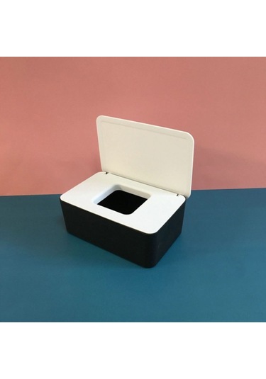 Kosona Pp Materyal Kapaklı Depolama Kutusu - Ev Kullanıma Büyük Kapasiteli, Toz Ve Nem Koruyucu, 18.5x12.2x7cm Siyah-alt Beyaz-kapak Siyah