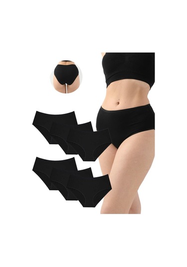 6 Lı Dr.bugyi Kadın Yüksek Bel Modal Extra Yumuşak Elastane Külot 0335 Siyah