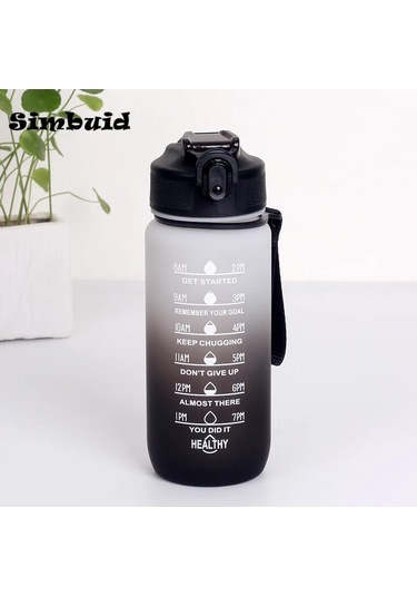600ml/750ml/1000ml Spor Şişesi Zaman Ölçeği İle Açık Degrade Renk İçme Suyu 600ml Black-d 600ml To 1000ml 600ml Black-d