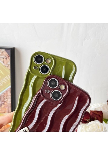 2025 En Son Model İphone 15 Kılıfı, Su Dalgası Desenli Kıvırcık Dalga Çerçeveli Yumuşak Telefon Kılıfı Beyaz Beyaz İphone 15 Çok Renkli