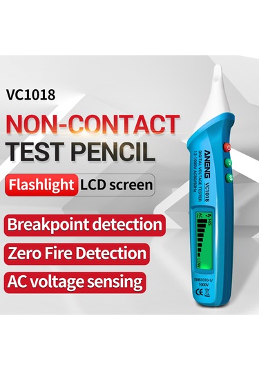 Yifomall Aneng Vc1018 Akıllı Voltaj Test Kalemi - 12-1000v Lcd Ekranlı, Sesli-uyarılı, Kablosuz Elektrik Kontrol Cihazı