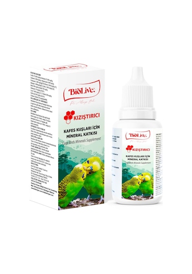 Biolive Kuşlar için Kızıştırıcı Mineral Katkısı 50 ML