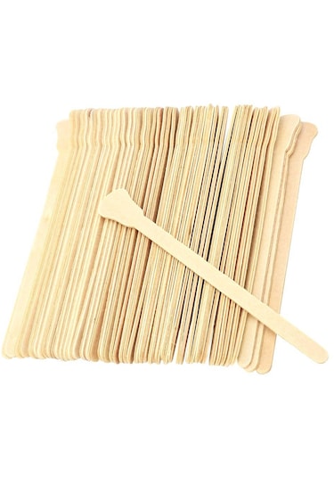 Suntek 50 Adet Ahşap Ağda Spatula Dil Basacağı Dövme Balmumu