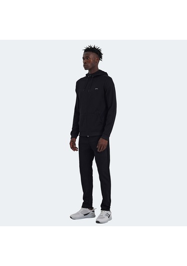 Slazenger RICH Erkek Fermuarlı Kapüşonlu Cepli Siyah Eşofman Takımı