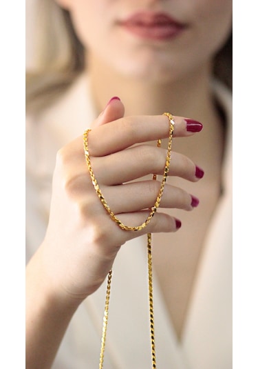 Diamine 14 Ayar Altın Halep Pullu Zincir Kolye