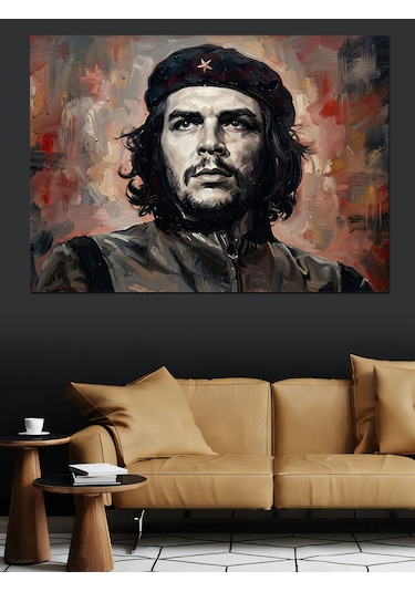 Che Guevara Karizmatik Portre Sanatı Dekoratif Kanvas - Mdf Ahşap Tablo