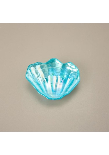 Evidea Deco Oyster Dekoratif Tabak - Mavi - 10 Cm