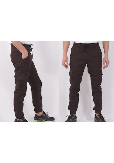 Black Steel Bel-Paça Lastikli Yanı Kargo Cepli Pantolon-19000-1