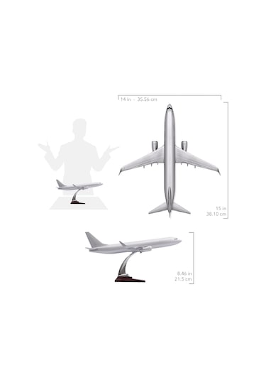 Zekupp - Maket Uçak - Boeing 737-800 1/100 - GÜMÜŞ RENK ÖZEL TASARIM Model Uçak