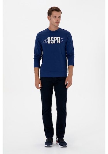 U.S. Polo Assn. Erkek Regular Fit Bisiklet Yaka İndigo İnce Sweatshirt 50315570-VR028 U.S. Polo Assn. Erkek Regular Fit Bisiklet Yaka İndigo İnce Sweatshirt 50315570-VR028