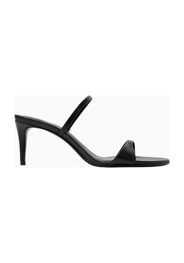 Schutz Strappy 75 Deri Zarif Ve Minimal Ince Bantlı, 75mm Topuklu Sandalet Siyah