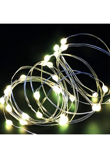 Sıcak Beyaz 1/2/3/5/10/20/30m Led Dize Işıklar Pil Bakır Tel Çelenk Lamba Açık  30m Sıcak Beyaz