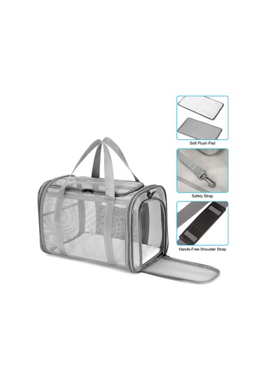 Nefes Alabilir Ağı Mesh Evcil Hayvan Taşıyıcı Büyük Alan Kedi Taşıma Çantası Omuz Askısı Ve Çıkarılabilir Mat İle Katlanabilir Evcil Hayvan Seyahat Taşıyıcıları Kediler Ve Köpekler İçin