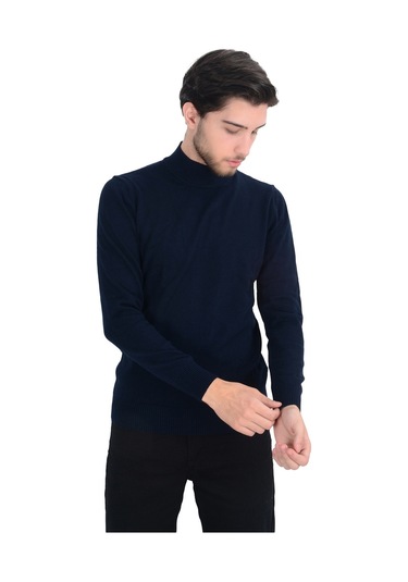 Cengiz İnler Yarım Balıkçı Düz Slim Erkek Triko