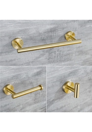 Novahub 304 Paslanmaz Çelik 5'li Set Banyo Havlu Askısı - Siyah, Modern Askılık Siyah