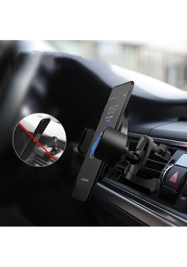 Wisdomselect Qi Dashboard Ön Cam Havalandırma Otomatik Sıkma Araç Telefonu Tutucu Braketi Kablosuz Şarj-sarı B Tarzı Siyah Vantuzlu Chjneo