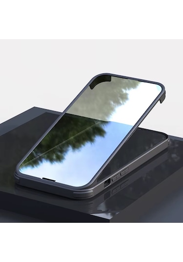Noktaks - İphone 13 Mini Uyumlu - Kılıf Kendinden Ekran Koruyuculu 360 Ön Arka Ful Koruma Kapak - Siyah Siyah