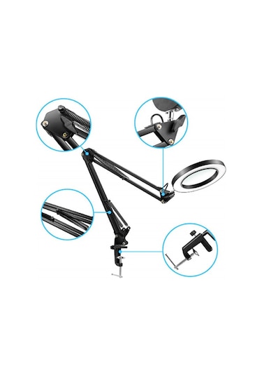 Metal Akrobat 72 Led Ring Masa Lambası Şiddeti Ayarlanabilir 3 Fa Diğer