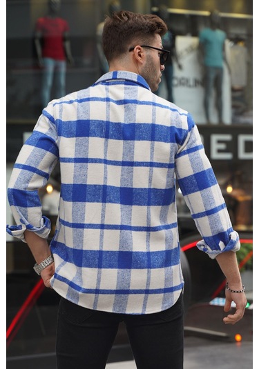 Madmext Mavi Regular Fit Oduncu Gömlek 4950 Mavi