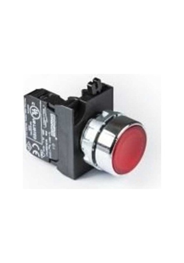 Cm100dk Cm Serisi Metal 1no Yaylı Düz Kırmızı 22 Mm Buton