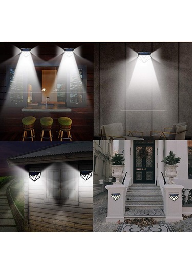 Upway 166 Led 3 Mode Pır Hareket Sensörlü 5 Taraflı Işık Solar Lamba