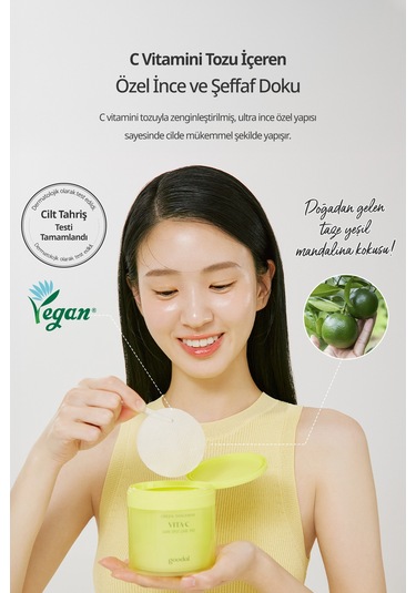 Yeşil Mandalina Özlü Leke Karşıtı Tonik Ped Goodal Green Tangerine Vita C Dark Spot Care Pad 70 Adet