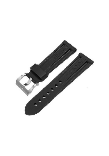 Siyah Saat Kayışı Silikon Kauçuk Saat Kayışı Panerai Kayış Aletleri Çelik Tokalı Yedek