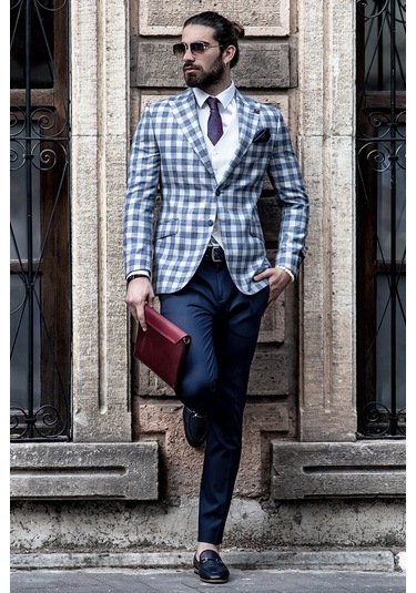 Sir Tek Ceket Ekose Regular Fit(434102097)