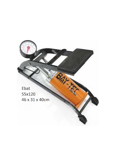 Bay-tec Basınç Göstergeli Ayak Hava Şişirme Pompası 1 Piston