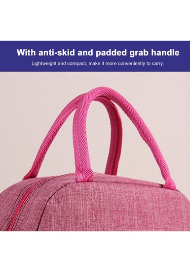 Aubyhe Piknik Ve Öğle Yemeği İçin Isı Ve Soğuk Saklama Çantası - Oxford Kumaş, Alüminyum Folyo - Pembe Diğer