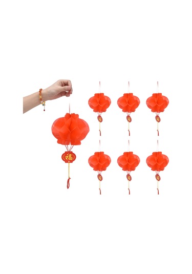 Kangvka 20 Adet Kırmızı Kağıt Feneri 15cm Çapında - Kolay Kurulum, Fesyen Dekorasyon, Yılbaşı Ve Bayramlar İçin