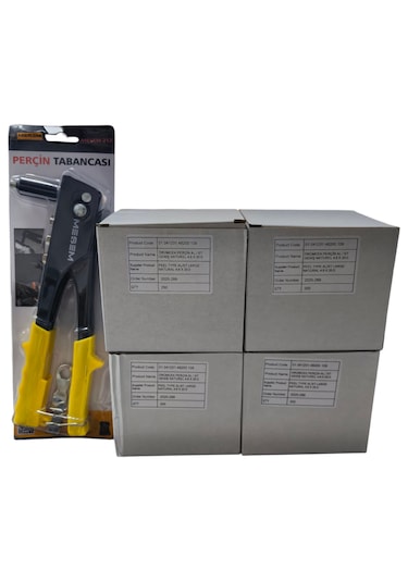 Örümcek Papatya Perçin 4,8x20mm 1000 Adet 4 Kutu 4x250 Meşem Perçin Tabancası Hediye