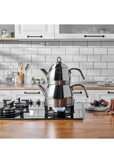 Hisar Orion İndüksiyon Tabanlı Midi Çelik Çaydanlık Inox