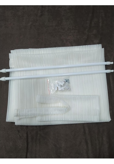 Briz Tül Çubuklu Kar Beyaz Tül Sade Düz Briz Dikim Özel Ölçülerde (375207447)