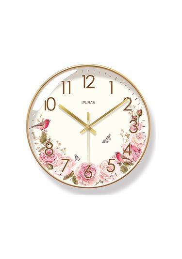 Goldenqian Samuel Nugent 14 Inç Basit Pastoral Tarzı Oturma Odası Duvar Saati P8ono5 Altın