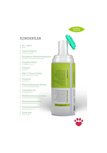 Cuppypet Evcil Hayvanlar İçin Pati Temizleme Köpüğü 150 ML