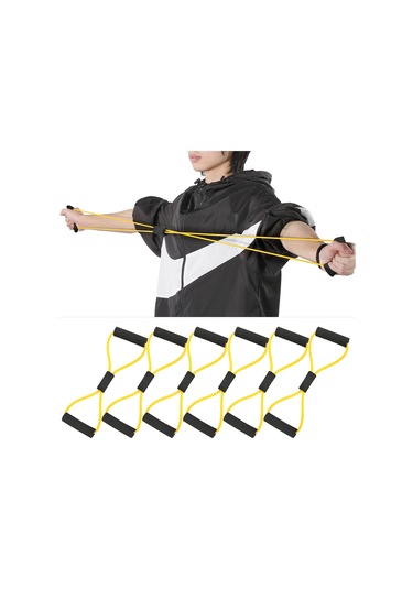 Geeroyoo 6 Adet Sarı Tpe+köpük Direnc Bandı - Pilates Ve Üst Vücut Güç Antrenmanı İçin, Ev/gym/outdoor Kullanıma Uygun Sarı